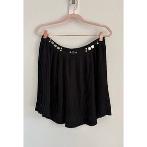Vena Cava for Aqua Vintage Black Pleated Studded Mini Skirt Womens Side Zip Med